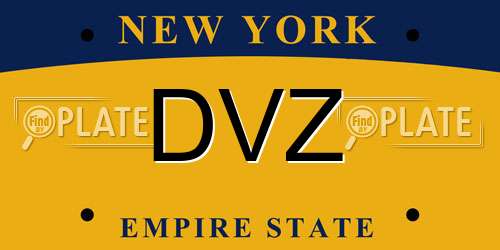 DVZ New York License Plate