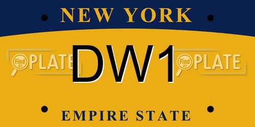 DW1 New York License Plate