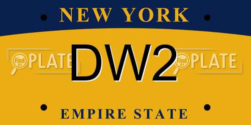 DW2 New York License Plate