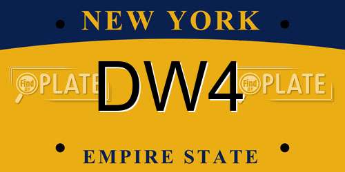 DW4 New York License Plate