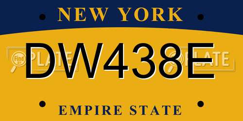 DW438E New York License Plate