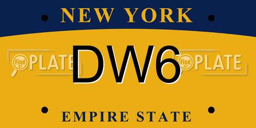 DW6 New York License Plate