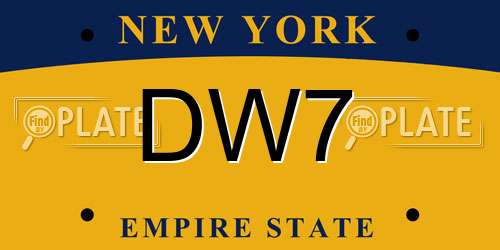 DW7 New York License Plate