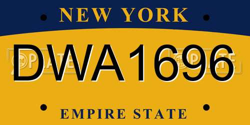 DWA1696 New York License Plate