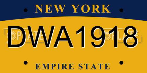 DWA1918 New York License Plate