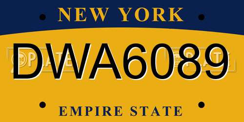 DWA6089 New York License Plate