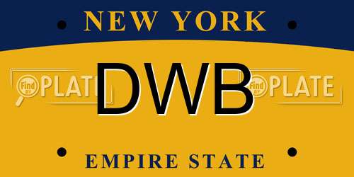 DWB New York License Plate