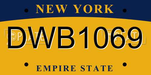 DWB1069 New York License Plate