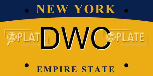 DWC New York License Plate