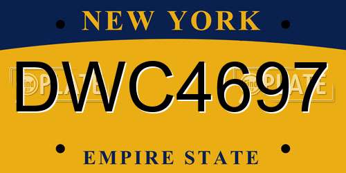 DWC4697 New York License Plate