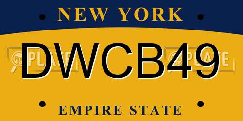 DWCB49 New York License Plate