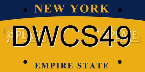 DWCS49 New York License Plate