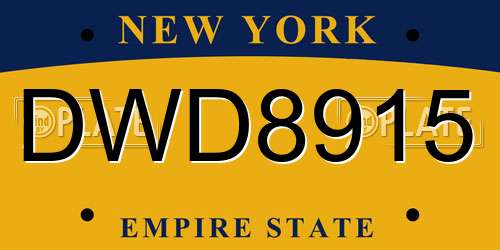 DWD8915 New York License Plate
