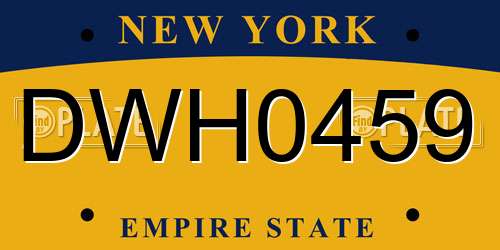 DWH0459 New York License Plate