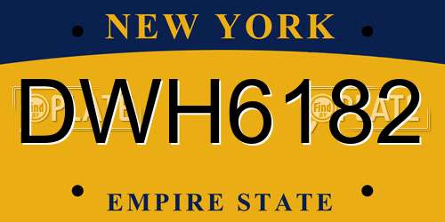 DWH6182 New York License Plate