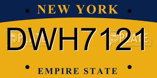 DWH7121 New York License Plate