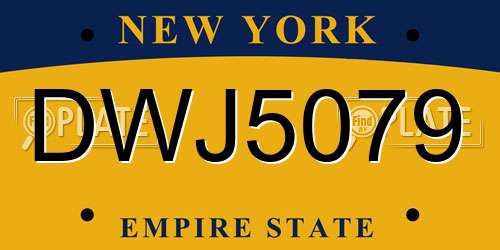 DWJ5079 New York License Plate