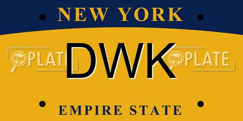 DWK New York License Plate