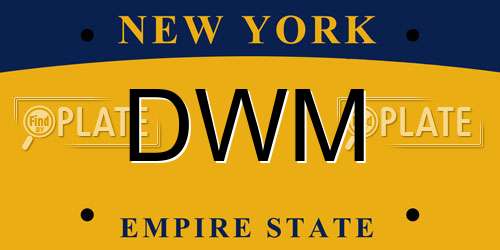 DWM New York License Plate