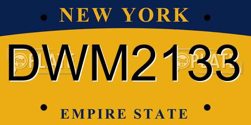 DWM2133 New York License Plate