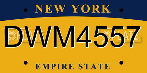 DWM4557 New York License Plate