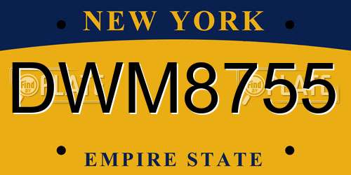 DWM8755 New York License Plate