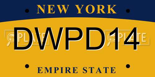 DWPD14 New York License Plate