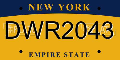 DWR2043 New York License Plate