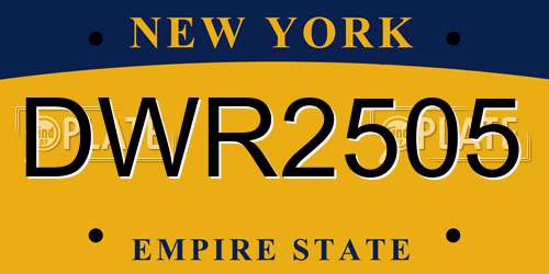 DWR2505 New York License Plate