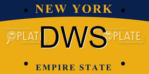 DWS New York License Plate