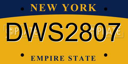 DWS2807 New York License Plate