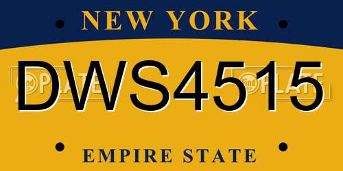 DWS4515 New York License Plate