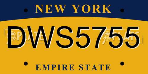 DWS5755 New York License Plate