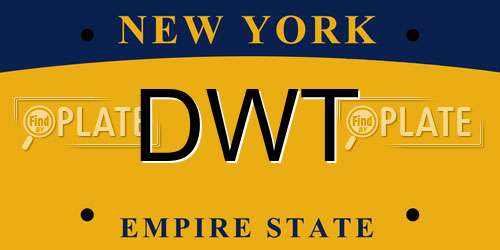DWT New York License Plate