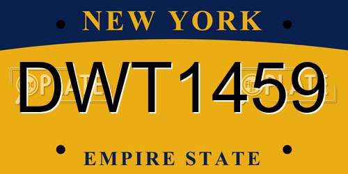 DWT1459 New York License Plate