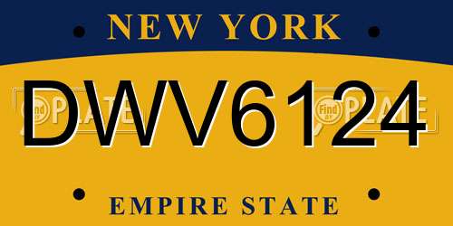 DWV6124 New York License Plate