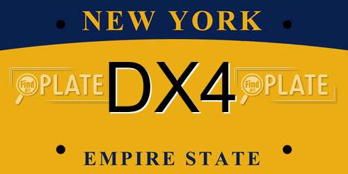 DX4 New York License Plate