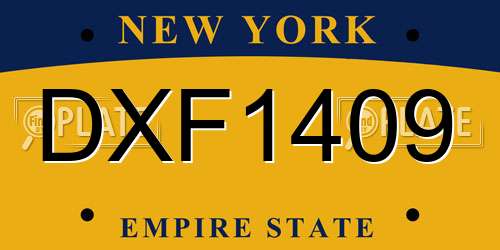 DXF1409 New York License Plate