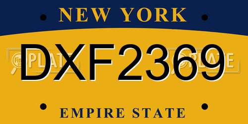 DXF2369 New York License Plate