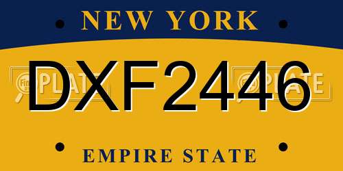 DXF2446 New York License Plate