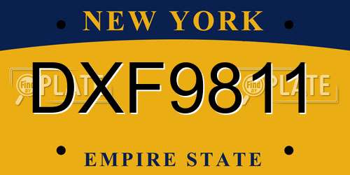DXF9811 New York License Plate