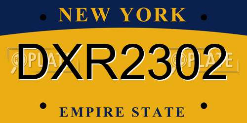 DXR2302 New York License Plate
