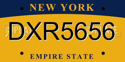 DXR5656 New York License Plate