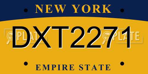 DXT2271 New York License Plate