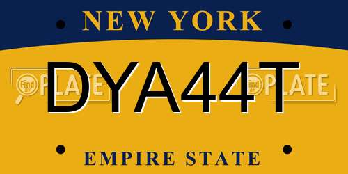 DYA44T New York License Plate