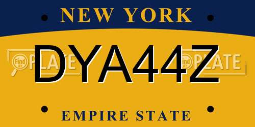 DYA44Z New York License Plate