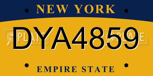 DYA4859 New York License Plate