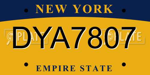 DYA7807 New York License Plate