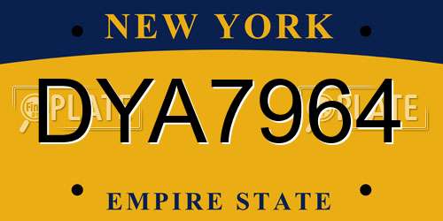 DYA7964 New York License Plate