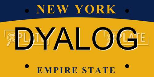 DYALOG New York License Plate